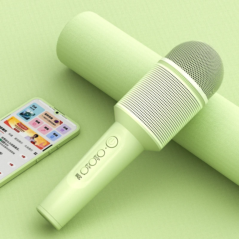 

Portable Mic Handheld Wireless Karaoke Microphone for Home Party KTV Music Singing Playing, Black pink blue