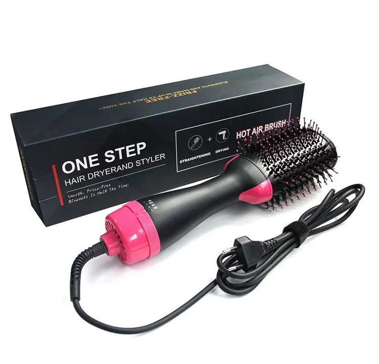 

One Step 3-in-1 Salon Negative Iron Hair Dryer And Styling Hot Air Brush, Pink