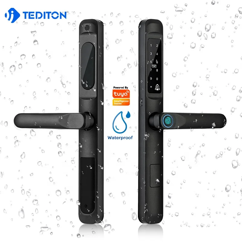 

Tediton Automatic Biometric Fingerprint Aluminum Lock for 85mm/92mm Euro Mortise Sliding Door Lock