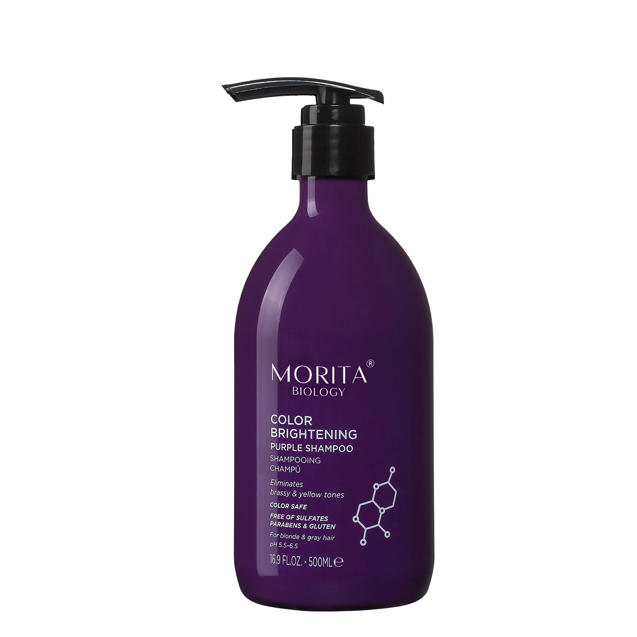 

Shower Gel Supplier Wholesale Eliminates Brassy and Yellow Tones Color Brightening Purple Shampoo Collagen Coconut Oil Shampoo