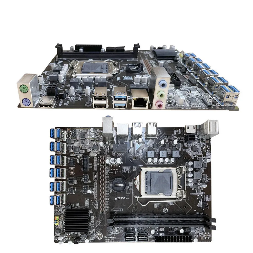 

12 GPU Motherboard B250C USB3.0 to PCI-E 16X With 2 DDR4 DIMM Memory Slot LGA 1151 B250 Mainboard