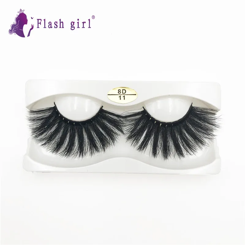 

Wholesale cruelty free 8d mink eyelashes 8D-11 private label 25mm full strip lashes