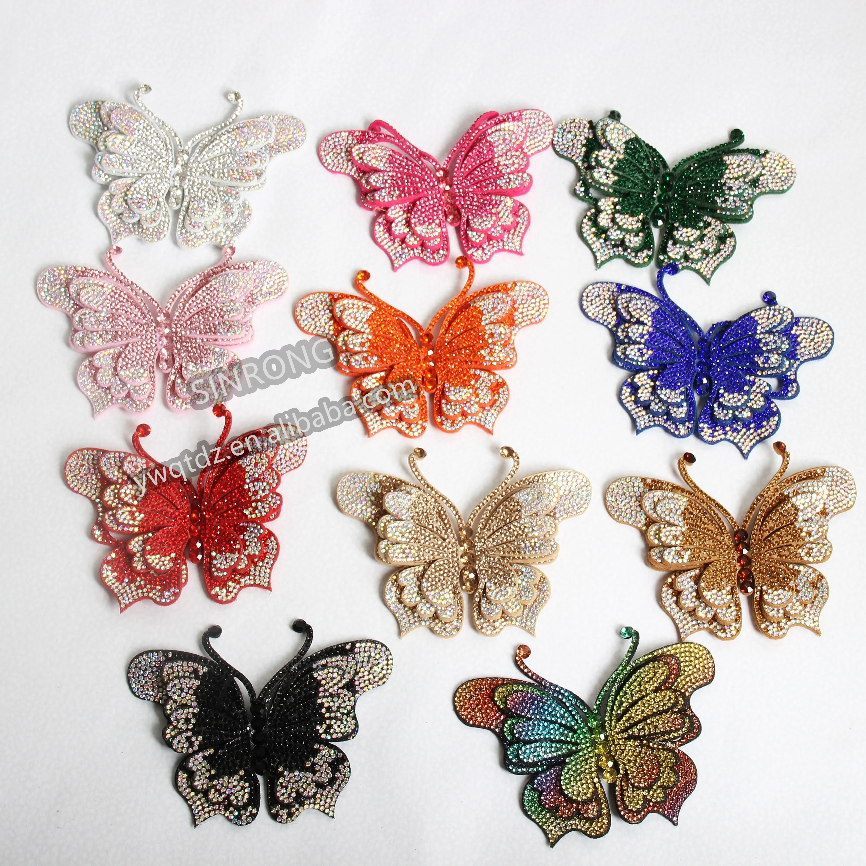 Diamond Cloth with Butterfly Style for Clothing Shoes & Accessories Repair Patches Non-Woven Fabric Featuring Rhinestones