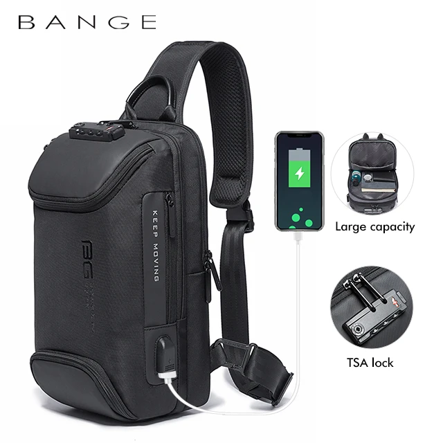 

2020 factory hot sell wholesale oem usb fashion anti theft men custom waterproof shoulder chest crossbody sling bag for men, Black;grey or any color you want
