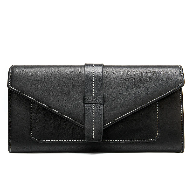 

China suppliers fashion designer carteras unisex genuine leather clutch bag for permit work visa card holder men wallets 8976, Black