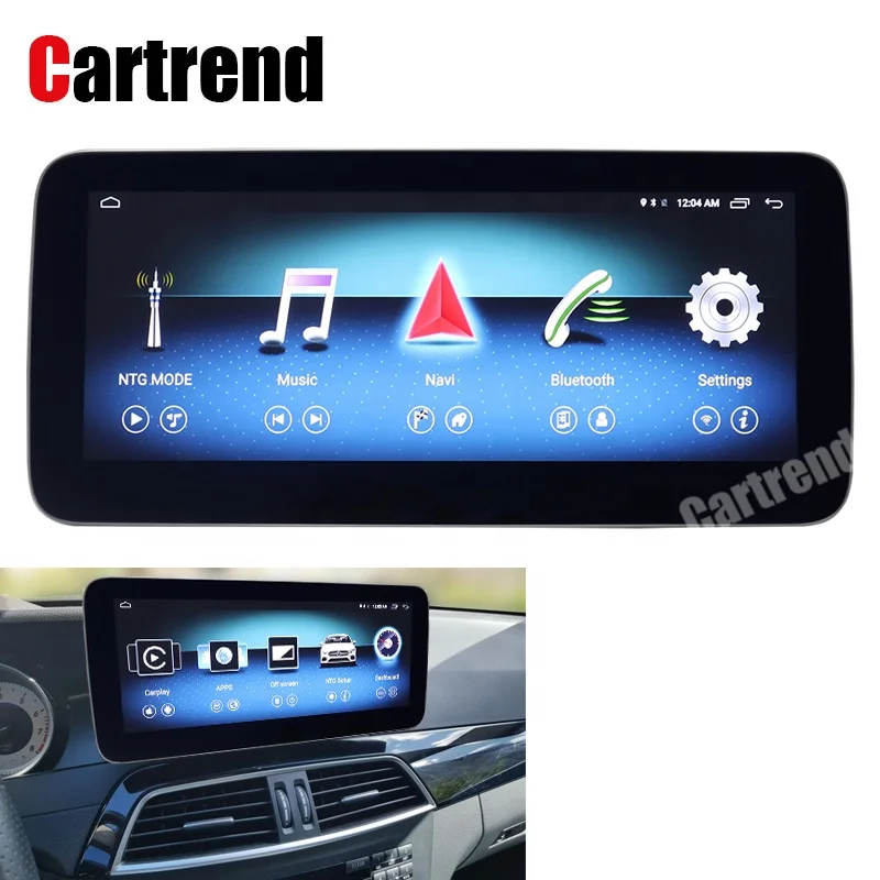 

Radio android W204 facelift round corner screen C class 4G ram anti-glare display 10.25"GPS Navigation radio multimedia player