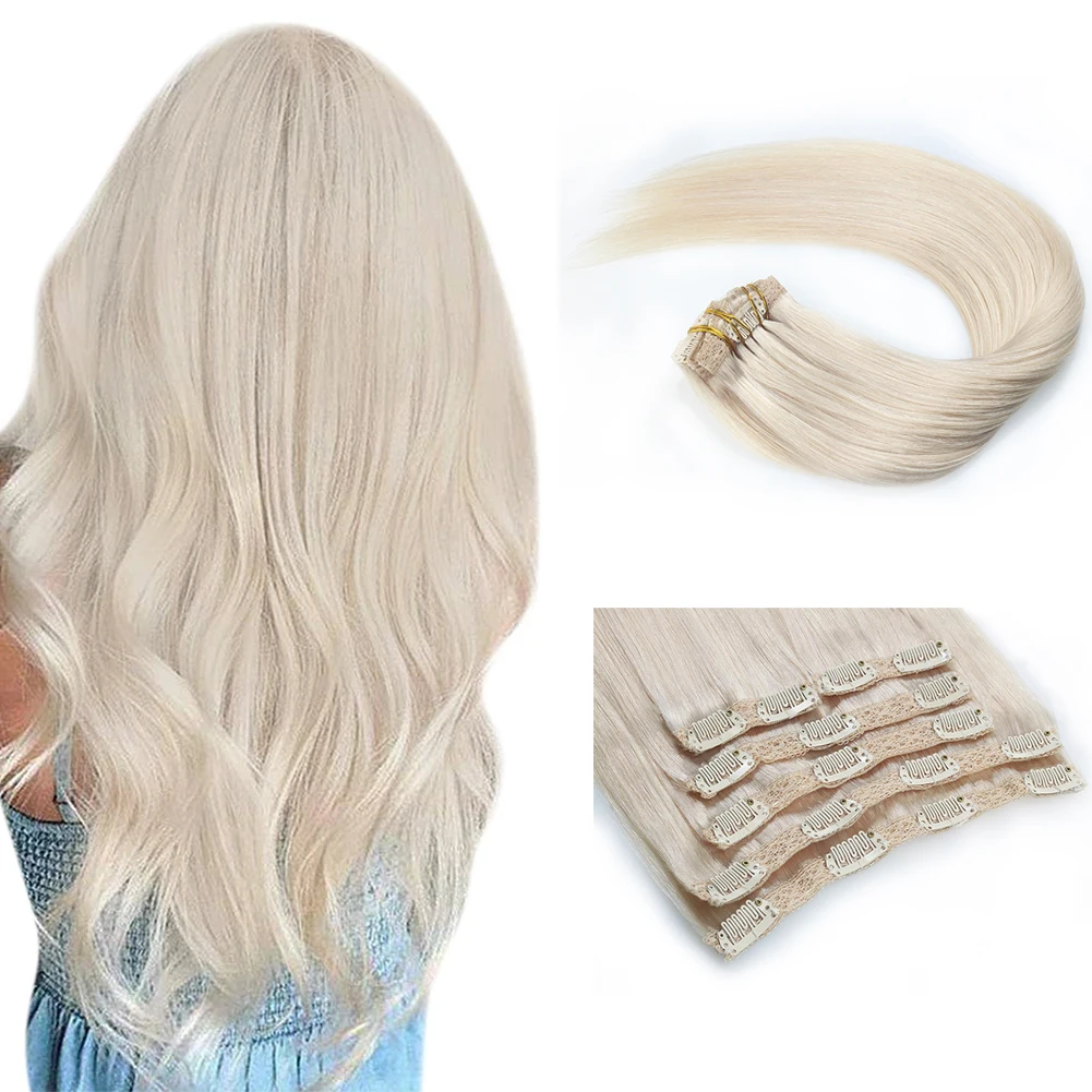 

Large Stock Human Hair Extensions Clip in Brazilian Human Hair Clip Ins Platinum Blonde Clip In Human Remy Hair Extensions