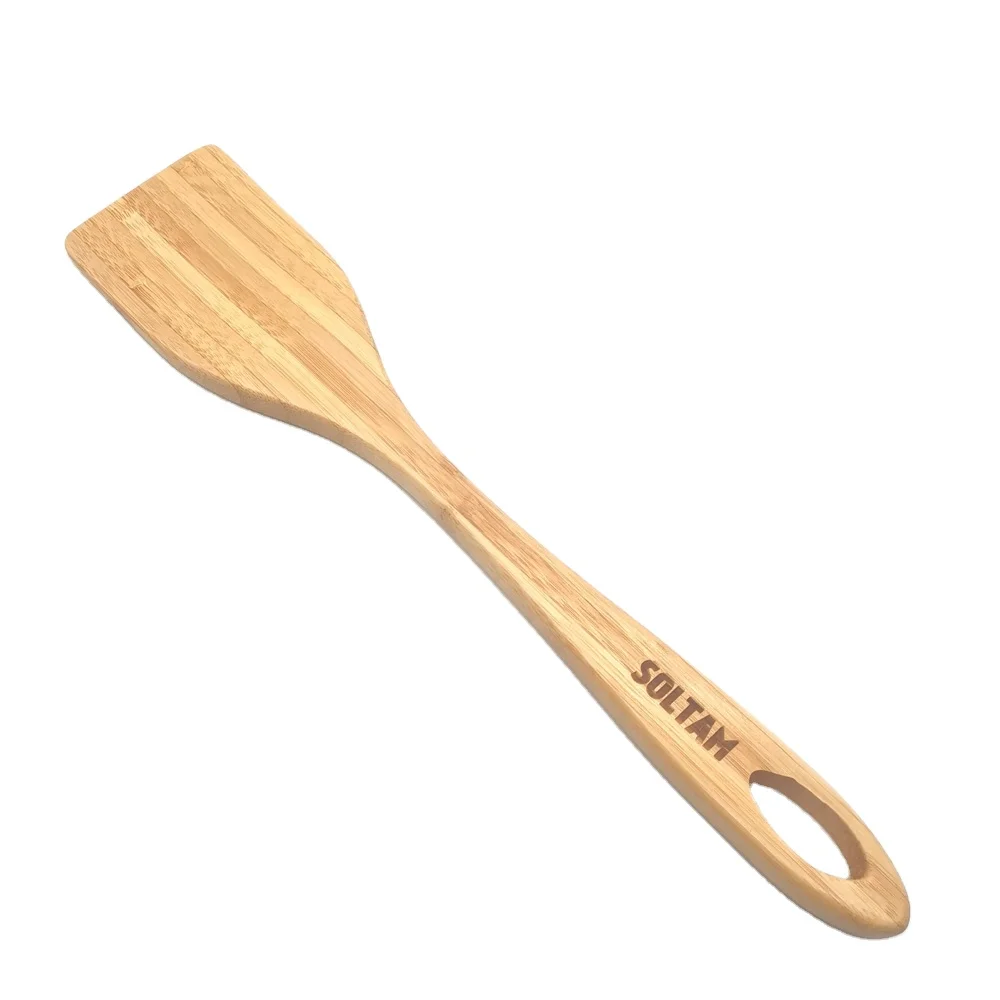 

eco friendly carbonized bamboo spatula set with custom laser logo, Natural
