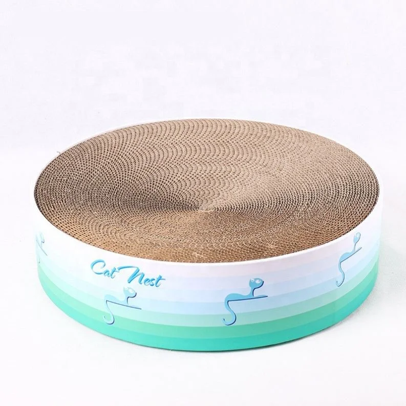 

Jhcentury Creative Pattern Round Scratcher Corrugated Cat Scratcher Sleeping Cat Mat, Photo