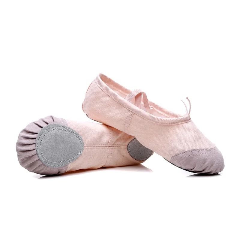 

Factory Supply Cheap Girls Women Genuine Leather Dance Stretch Canvas Ballet Shoes