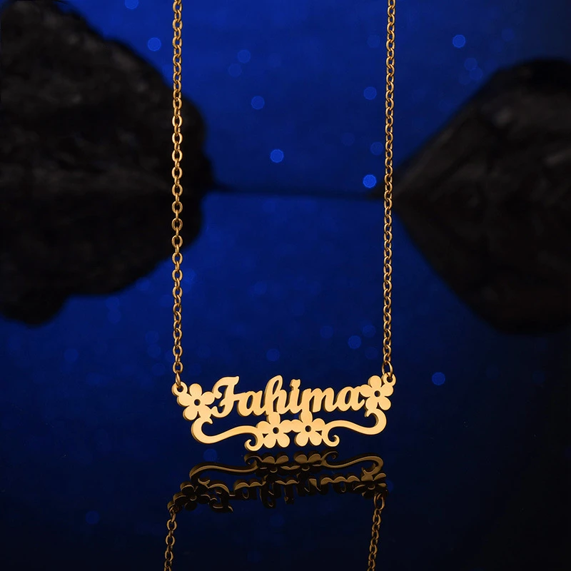 

Personalize Gold Plated Custom Name Necklace Stainless Steel Bracelet Earrings Jewelry, Gold, silver, rose gold