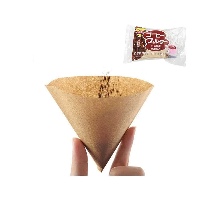 

Coffee filter paper food grade round coffee filter paper V-shaped log pulp cone-shaped filter paper