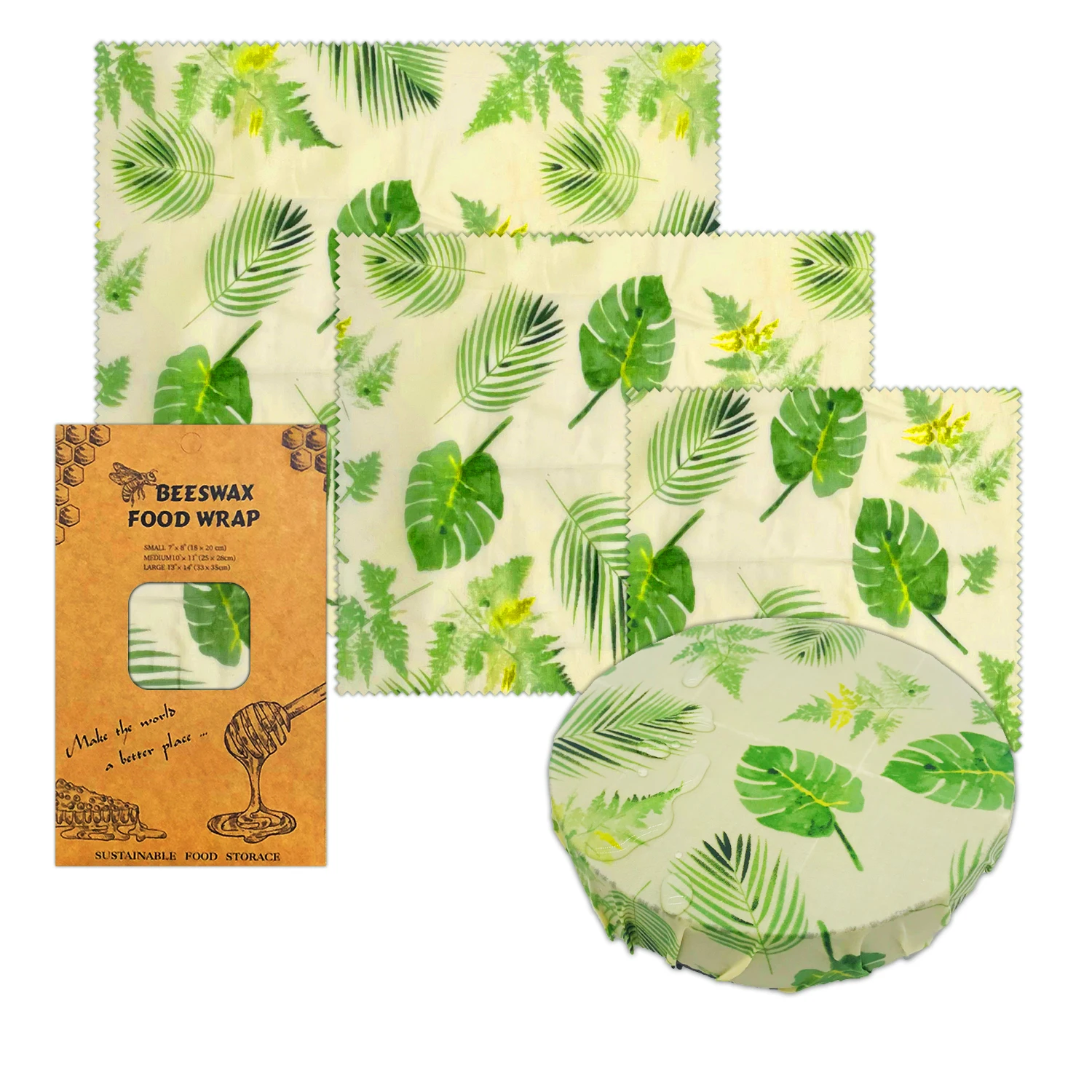 

2022 free Reusable Plastic Free Beeswax Food Wrap Beeswax Fresh Cloth in Stock