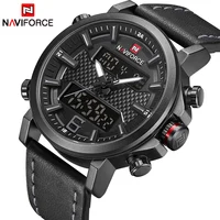 

NAVIFORCE Top Luxury Brand Men Watches Men Leather Sports Watches Men's Quartz LED Digital Clock Waterproof Military Wrist Watch