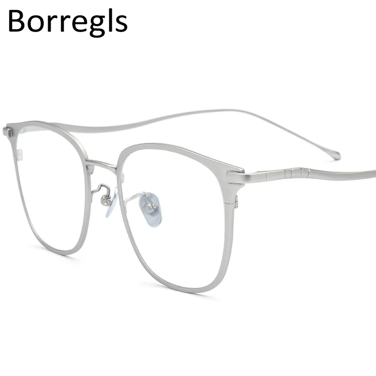 

Borregls Pure Titanium Glasses Frame Men 2020 New Fashion Square Myopia Optical Prescription Eyeglass Frame Women Eyewear 18522