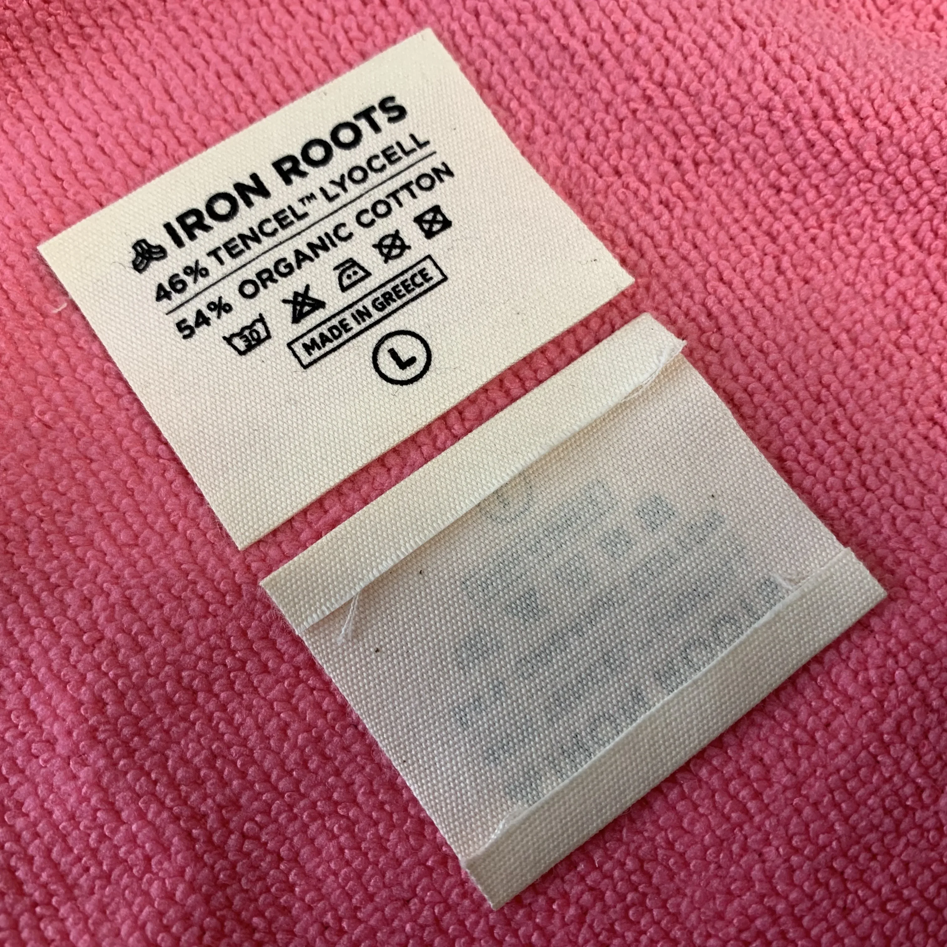 Silk Screen Printing End Fold Washing Cotton Collar Tagscheap Price Organic Cotton Label
