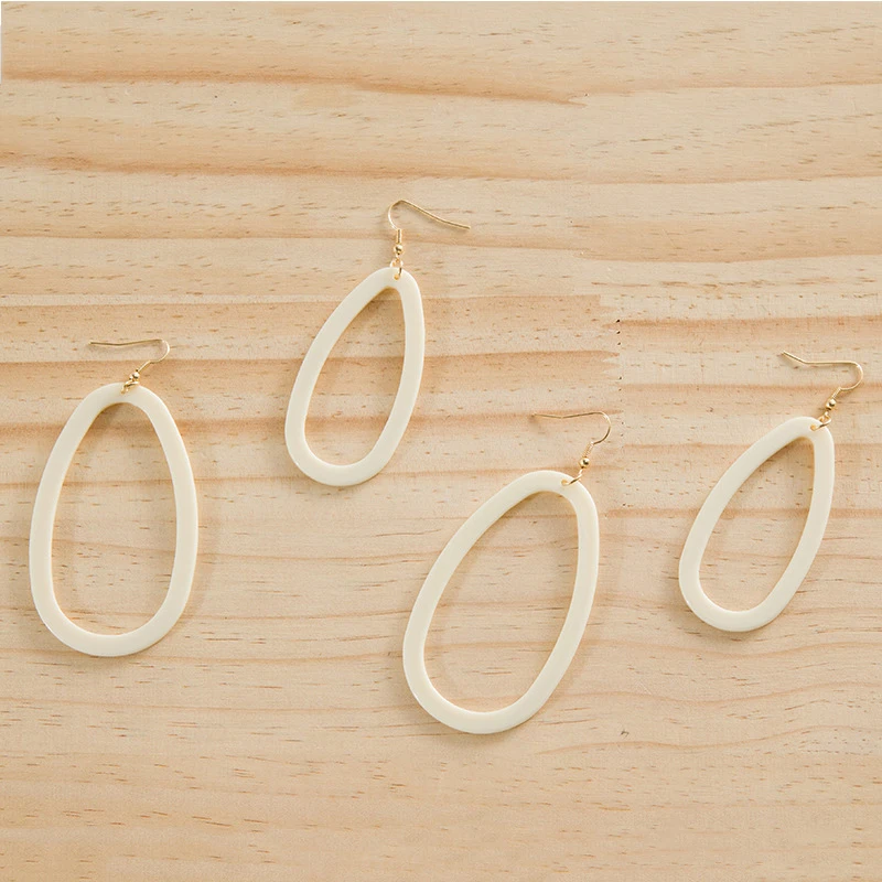 

Simple Acrylic Geometric Hollow Earrings for Women Beige Statement Water Drop Earring Brincos, Colorful