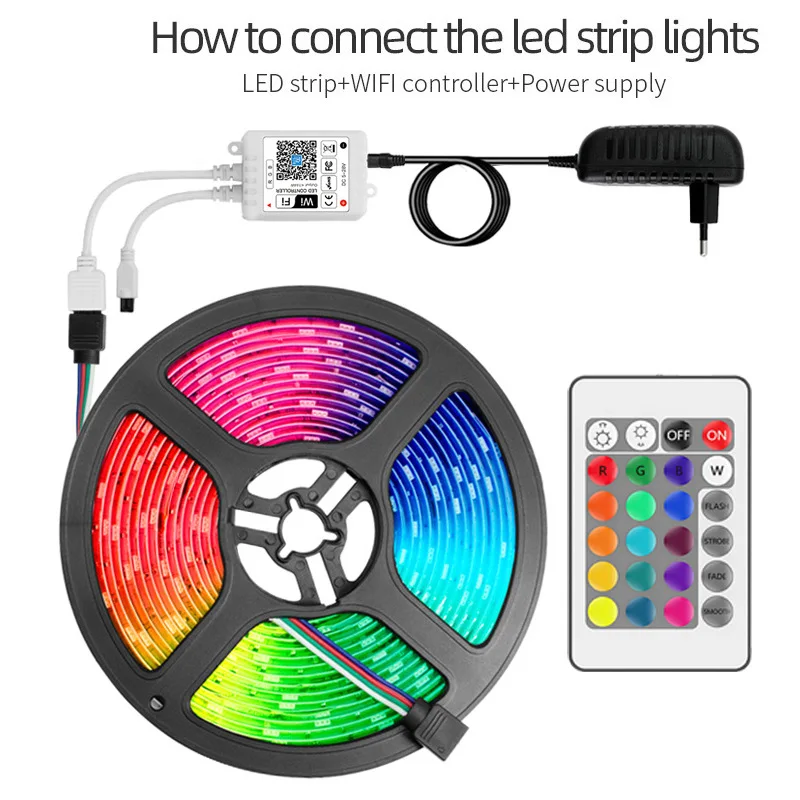 2021 New design Christmas lights Waterproof Dimmable Multicolor Party led strip light 5050 rgb  flexible led strip light