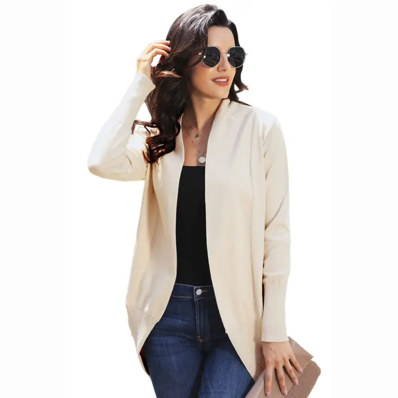 

Trendy Women Clothing Fall Apricot Super Soft Long Sleeve Open Sweaters Cardigan For Women