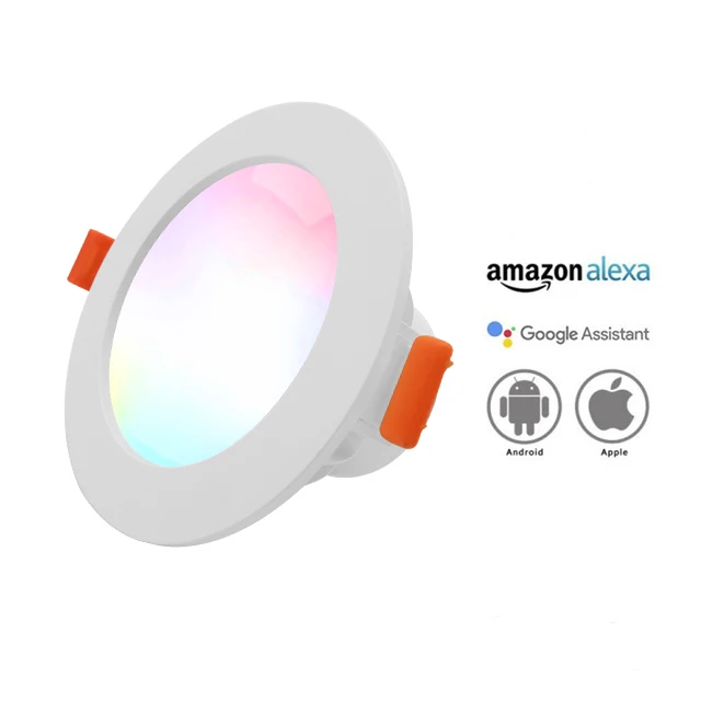 Factory Direct Smart  Recessed Led Downlight Voice Control 10W Color Adjustable Wifi Led RGB Downlight Tuya App Control