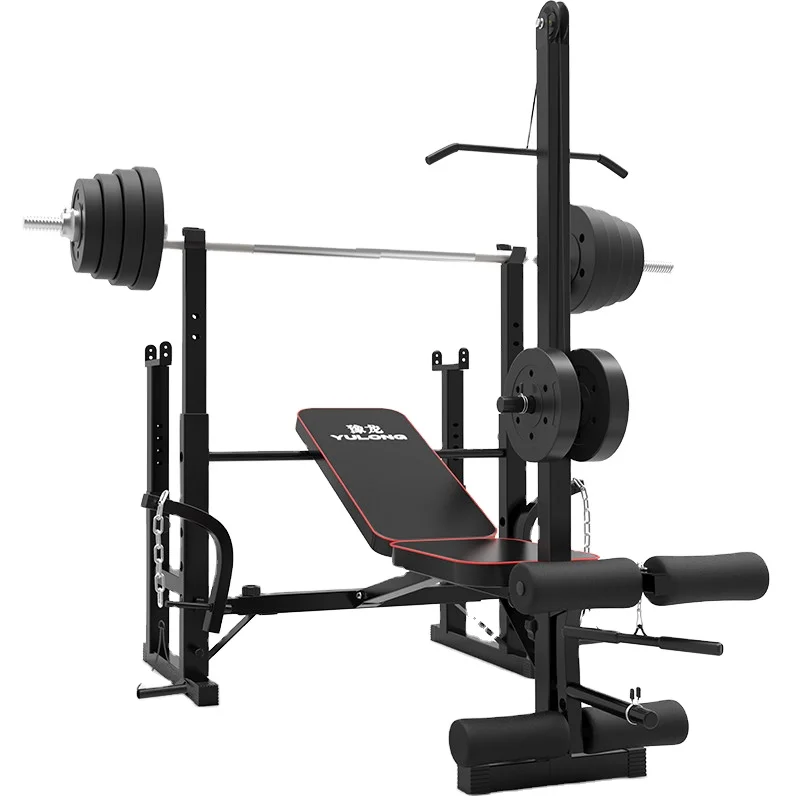 

Adjustable Bench Multi-Function Barbell Weight Lifting Power Rack Gym Fitness Equipment Strength Dumbbell Bench