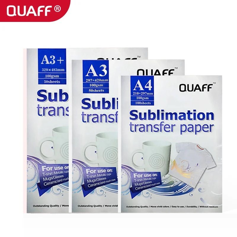QUAFF Sublimation Paper Transfer Paper 100GSM A4 Sublimation Paper for Cotton Designs for Mugs