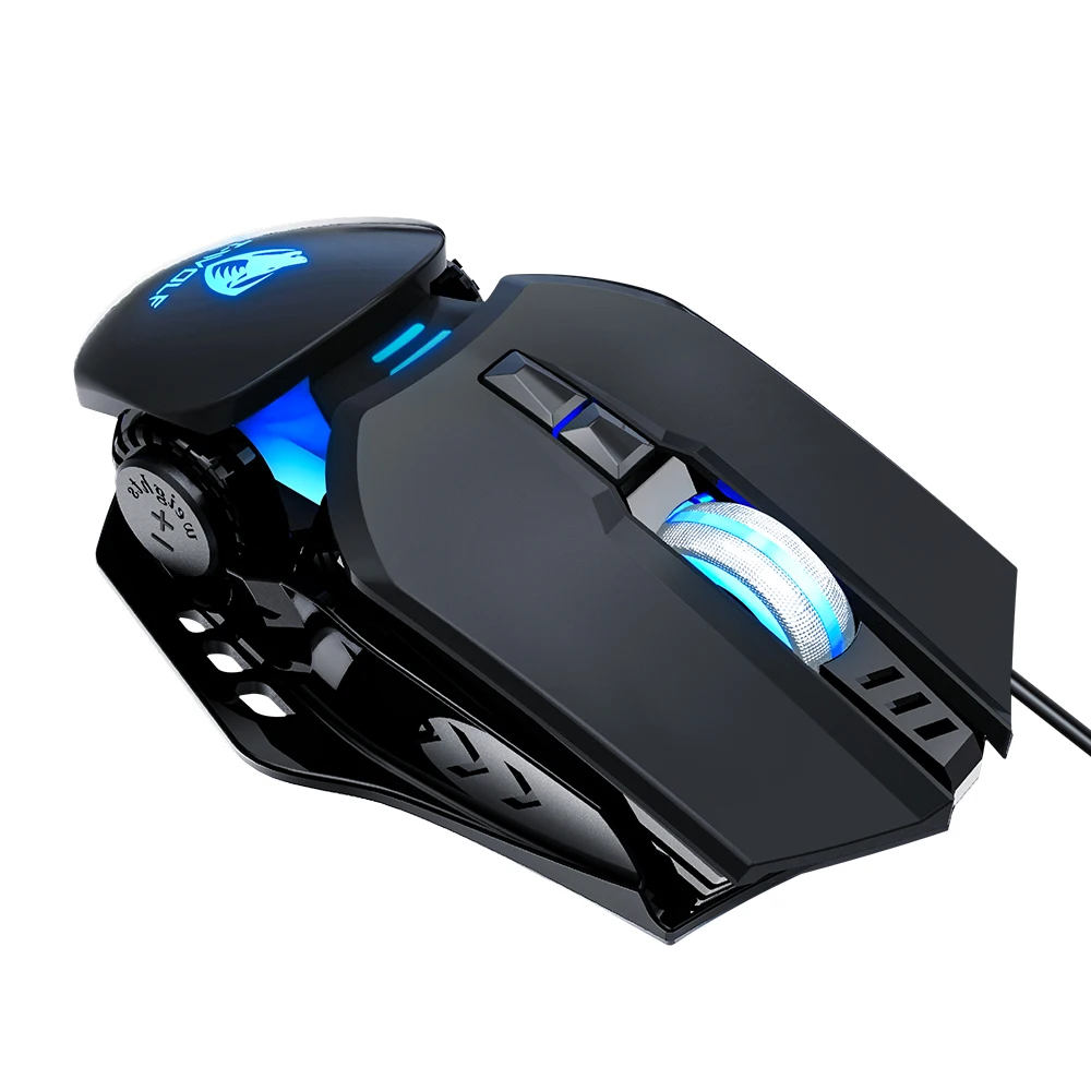 

YM Most popular wired colorful breathing light gaming gamer mouse black optical LED mouse, Black, silver, pink