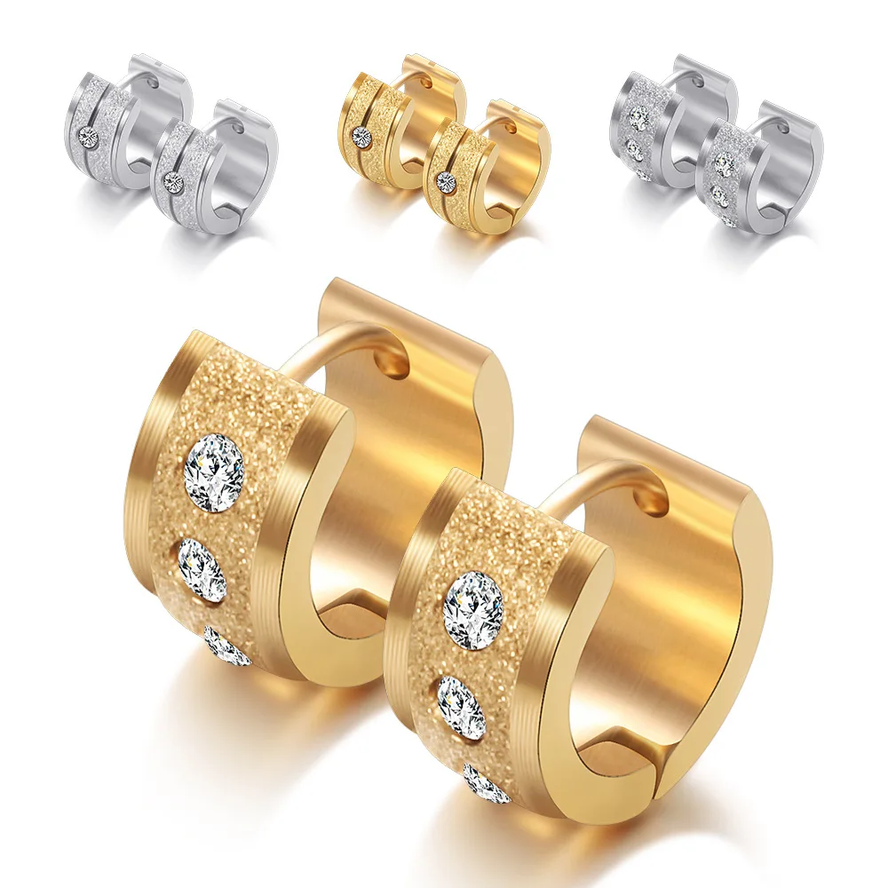 

Gold Plated Stud Earring Heart Shiny Full Zircon Diamond Hoop Earrings