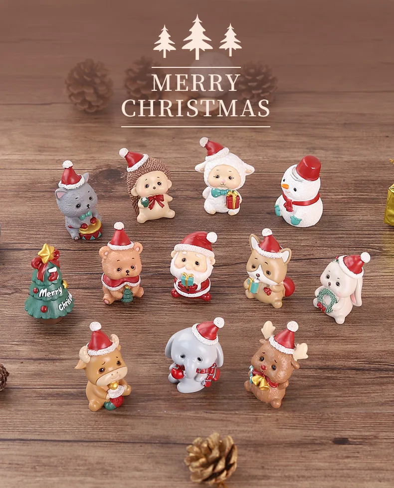 2021 New Design Mini Resin Christmas Decorations Gift Kid Toy Santa