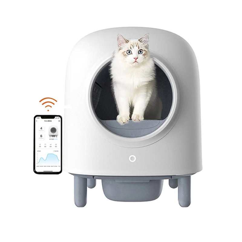

6L Electronic Pet Cat Litter Box Automatic Self Cleaning Semi-closed Petree Cat Tray Pet Toilet Smart APP Control Pet Supplies
