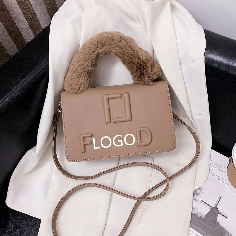 

New arrivals handbags 2021 ladies designer custom logo fall 2021 handbags fur purses and handbags, Pink/black/white/red/grey/yellow/green/camel/orange