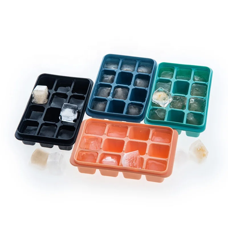 

12 cavity custom square ice cube tray new ice cream tools WITH LID, According to pantone color