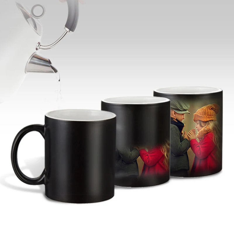 

Wholesale Custom Sublimation Blank Ceramic Mug 11oz Magic Mug Color Changing Sublimation Mug, Black