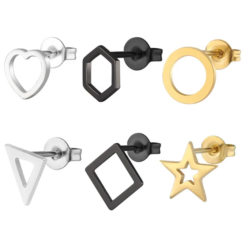 

HYH simple geometric design stainless steel earrings jewelry