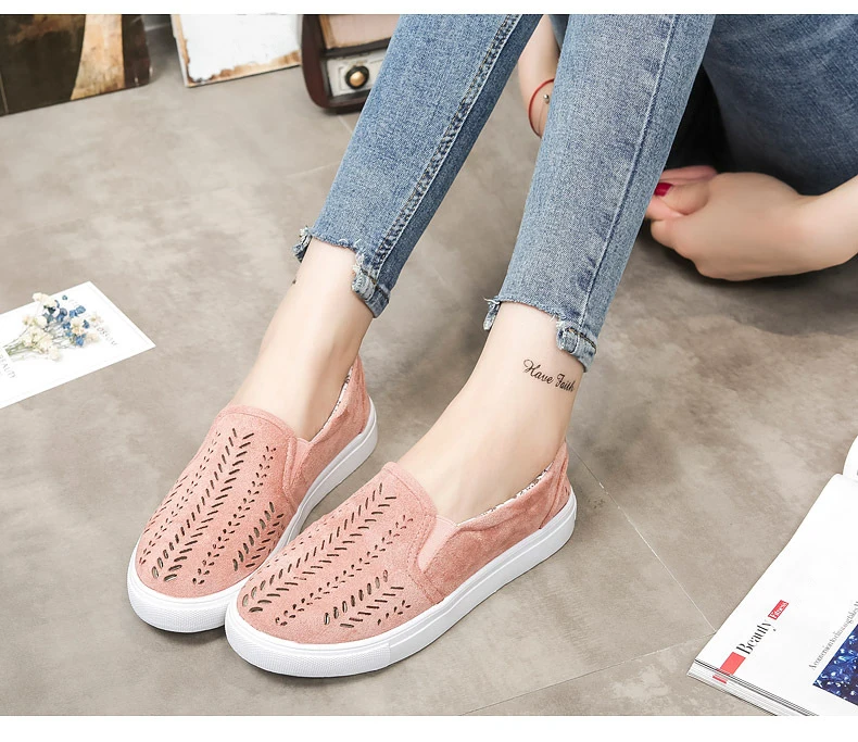 

Tenis Feminino Casual 2019 Solid Color Large Size Women's Shoes Hollow Round Canvas Casual Ladies Sneakers