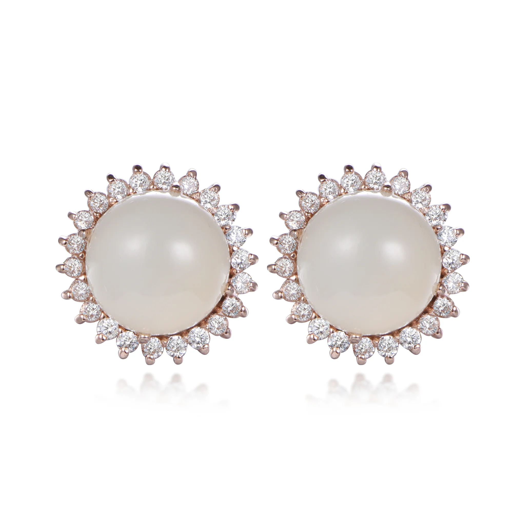 

fashion wholesale white jade stud earrings charms women crystal gemstone earring