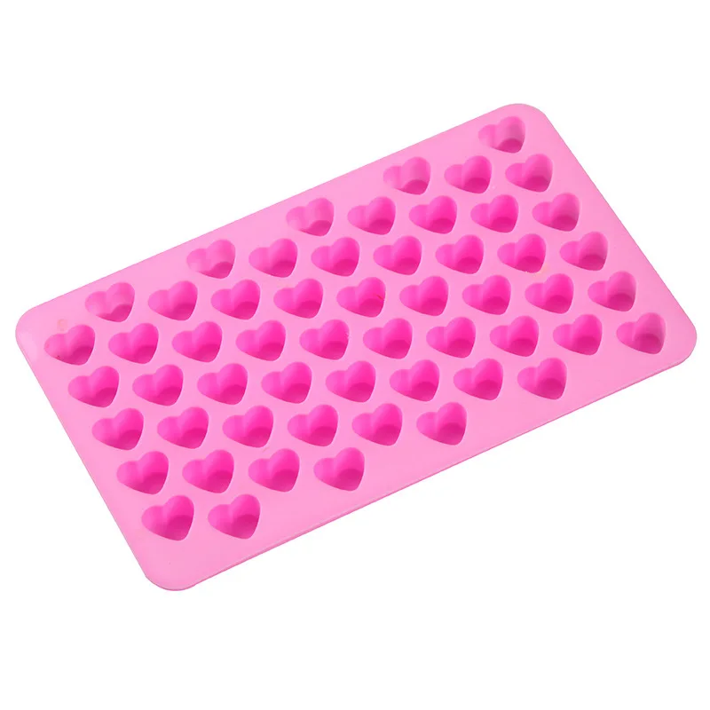 Wholesale 55 Cavities Gummy Heart Molds Silicone Non-stick Chocolate Candy Gummy Mold for Kid