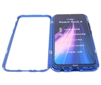 

In stock Magnetic full Metal Tempered Glass cover For Redmi note 8 cell phone case