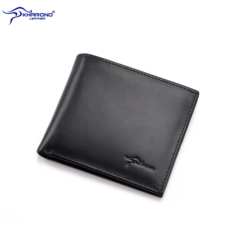 

Cheap credit card holder black genuine leather short wallet for men, Black or customized