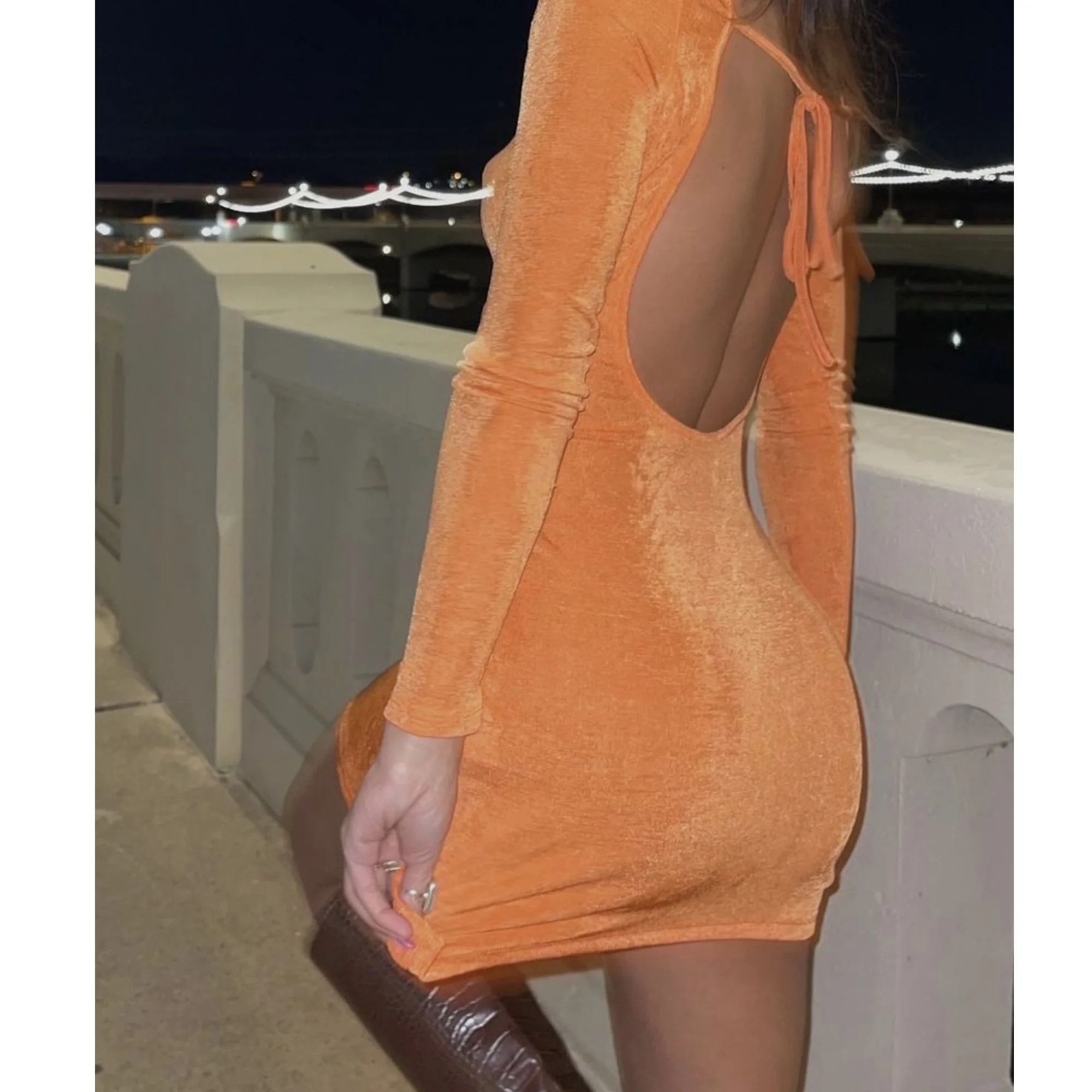 

KKbeier BR21Y151 Backless Pleated Women High Side Slit Maxi Dress Solid color High Quality Elegent Maxi Dress for Woman