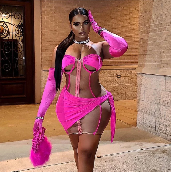 

2022 INS hot sale club party see through mini dress women sexy off the shoulder mesh patchwork slim dress with sleeve