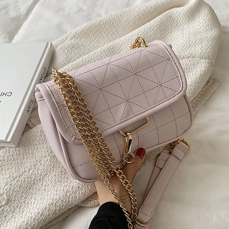 

Luxury PU Leather Crossbody Bags for Women 2021 Chain Design Small Ladies Unique Purses and Handbags