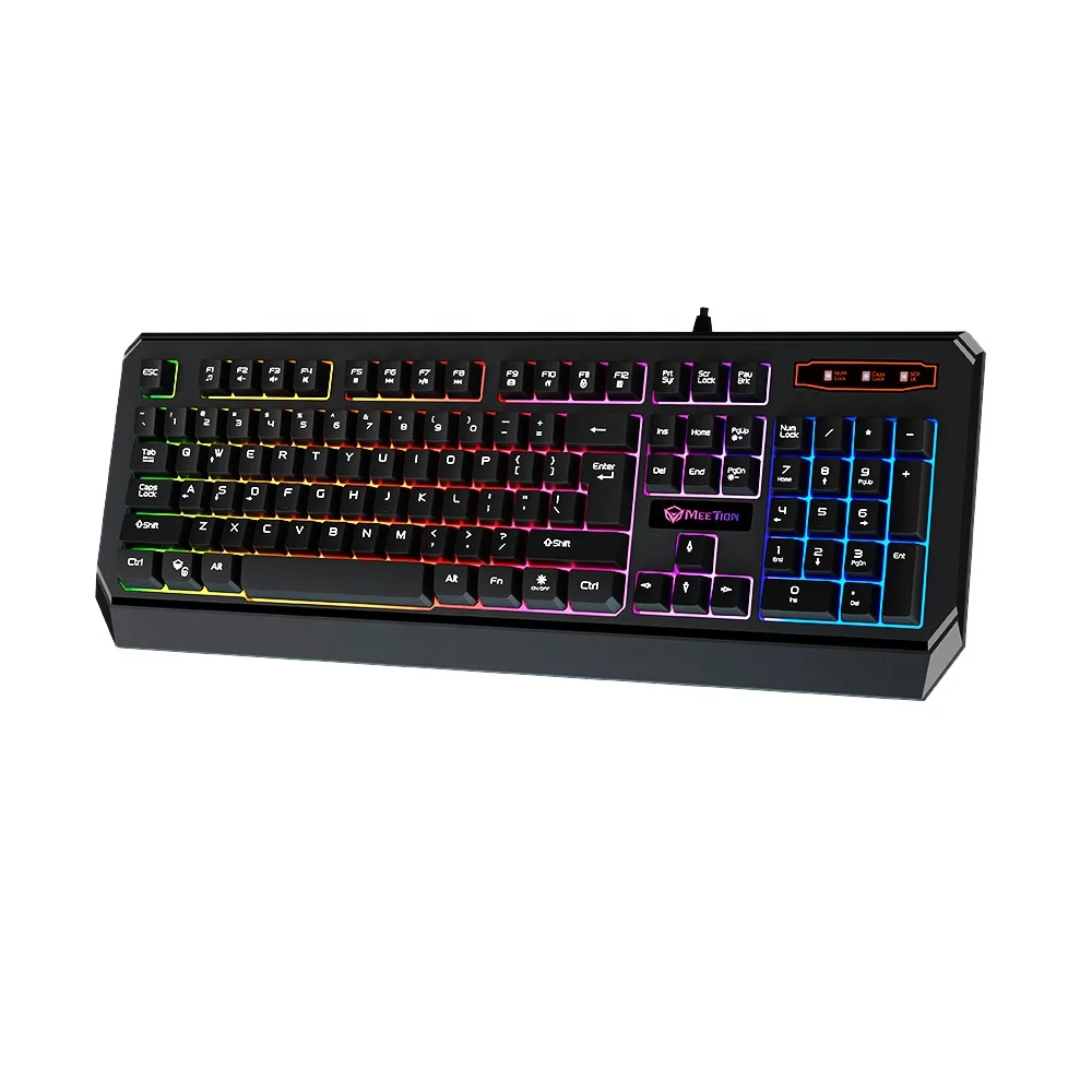 

MeeTion K9320 Sehznhen Desktop Ergonomic Multimedia Waterproof USB Wired Light Backlight Membrane PC Computer Gamer Keyboard