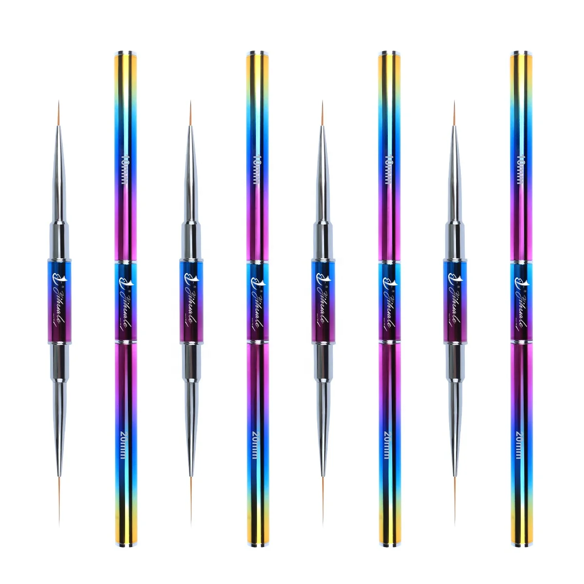 

Yihuale New Dual ended liner brush Rainbow metal handle Nail detail brush UV Gel Liner brush