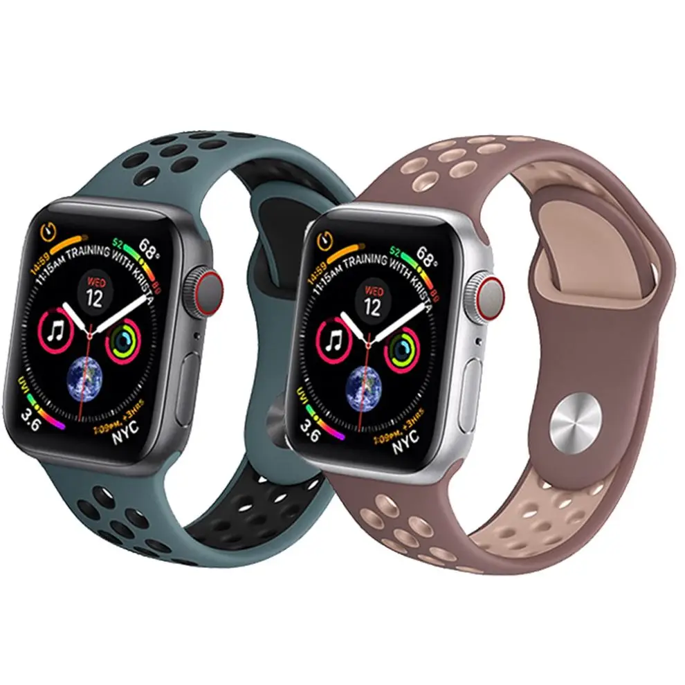 

Soft Rubber Silicone Watch Bands For Apple Sports Band Replacement Wristband Strap 38 40 42 44mm Watch Bands, As the picture shows