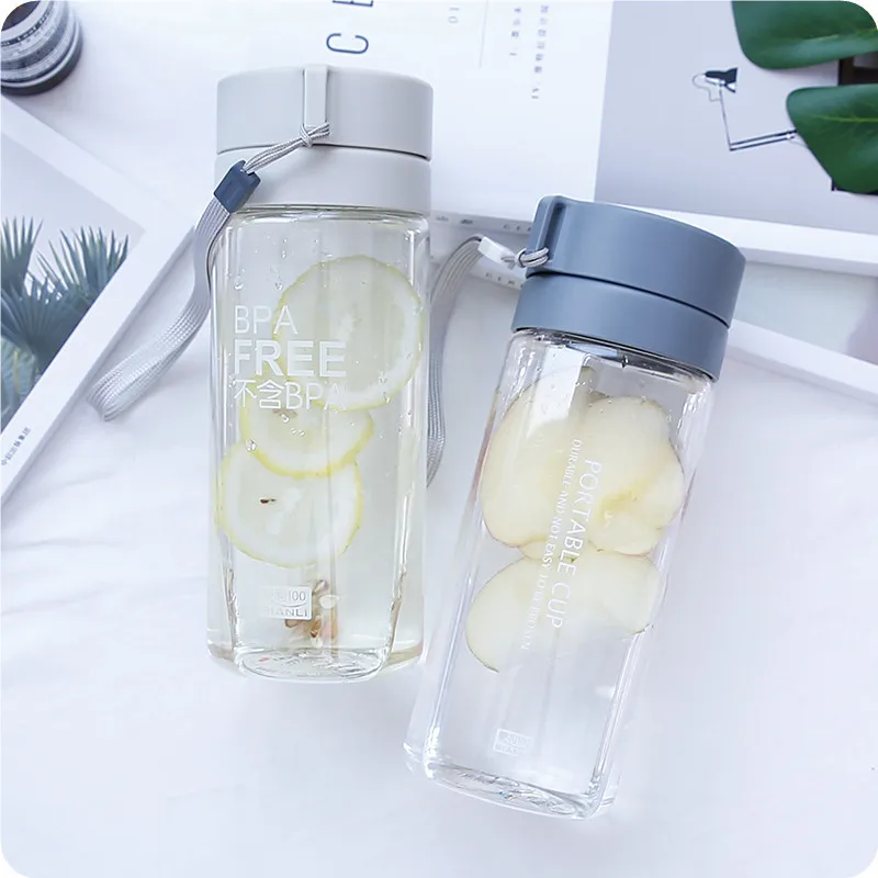 

Feiyou new wholesale custom logo 600ml bpa free sport clear portable plastic water bottle with filter tea net, Customized color