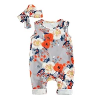 

Baby Girls 100% cotton printed Romper Cute Strap Sleeveless baby bodysuit
