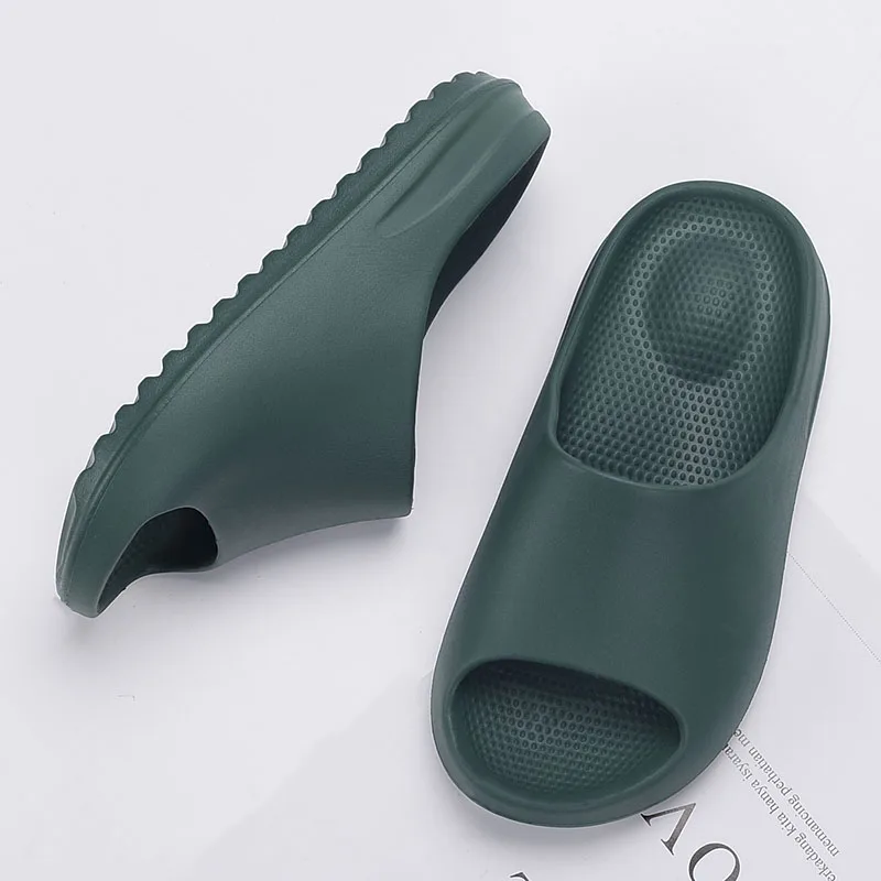 

2021 Air Cushion high quality outsole OEM Custom Emboss Slippers Sandals Rubber Slippers for Men women, Yellow,white, black, light khaki