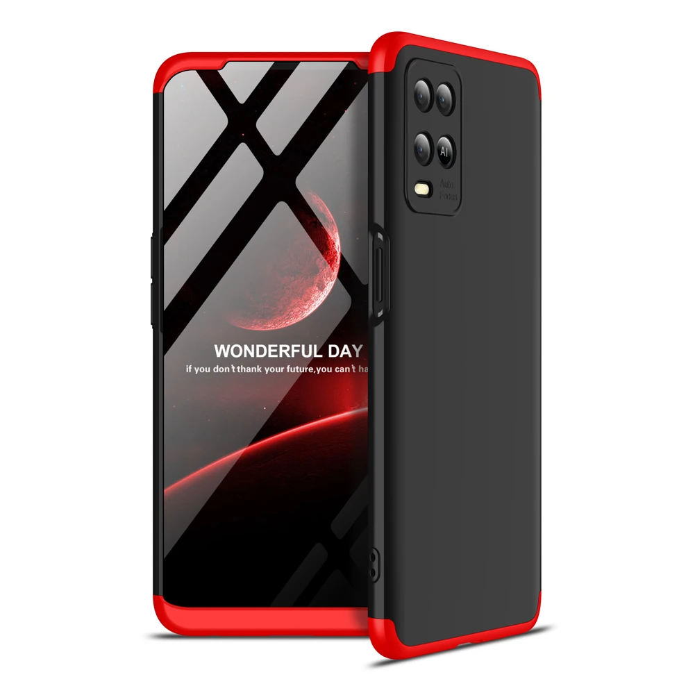 

GKK hot sell 3 in1 mobile phone case for OPPO A54 4G, Red-black,blue, silver-black,
