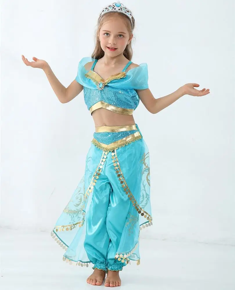 

Genie Character Aladdin Princess Cosplay Costume Little Girl Clothes Set